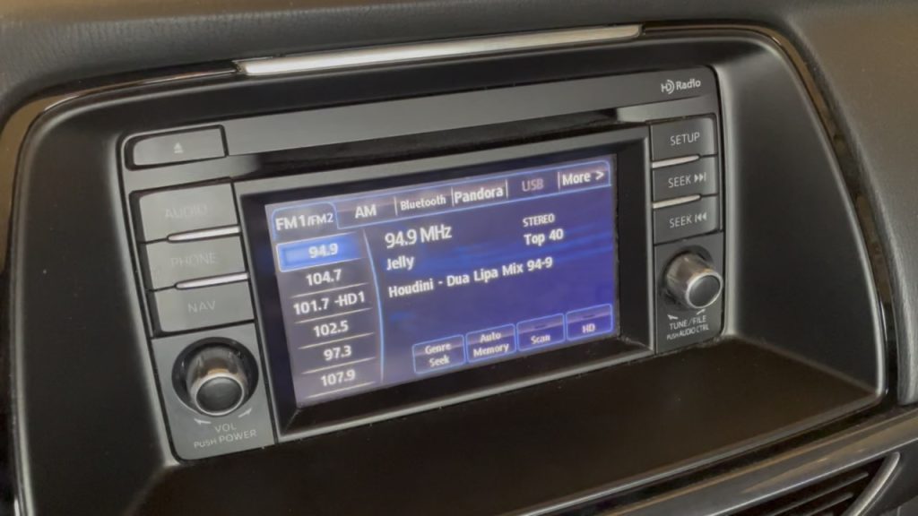 Photo of the stock Mazda radio